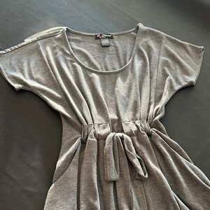 Delirious Y2K Soft and Comfy Gray Mini Dress with Pockets